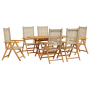 Set de comedor de jardín 7 pzas madera acacia y ratán PE beige | Foro24.es | Tu tienda online para hogar, jardín y más Foro24.es