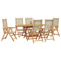 Set de comedor de jardín 7 pzas madera acacia y ratán PE beige | Foro24.es | Tu tienda online para hogar, jardín y más Foro24.es