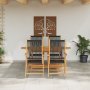 Set de comedor de jardín 5 pzas madera acacia y ratán PE negro | Foro24.es | Tu tienda online para hogar, jardín y más Foro24.es