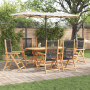 Set de comedor de jardín 7 pzas madera acacia y ratán PE negro | Foro24.es | Tu tienda online para hogar, jardín y más Foro24.es