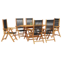 Set de comedor de jardín 7 pzas madera acacia y ratán PE negro | Foro24.es | Tu tienda online para hogar, jardín y más Foro24.es