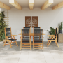 Set de comedor de jardín 7 pzas madera acacia y ratán PE negro | Foro24.es | Tu tienda online para hogar, jardín y más Foro24.es