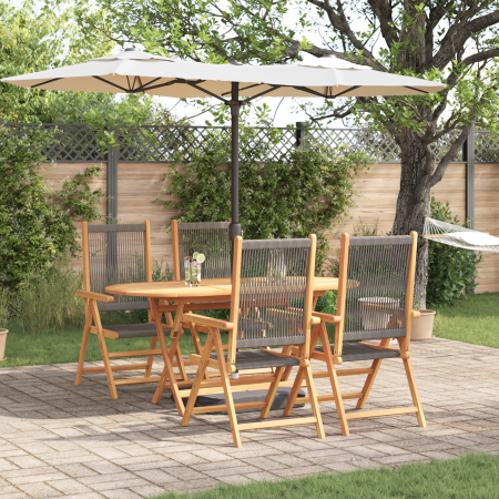 Set de comedor de jardín 5 pzas madera acacia y ratán PE gris | Foro24.es | Tu tienda online para hogar, jardín y más Foro24.es