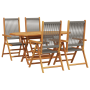 Set de comedor de jardín 5 pzas madera acacia y ratán PE gris | Foro24.es | Tu tienda online para hogar, jardín y más Foro24.es