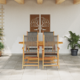 Set de comedor de jardín 5 pzas madera acacia y ratán PE gris | Foro24.es | Tu tienda online para hogar, jardín y más Foro24.es
