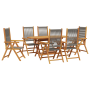 Set de comedor de jardín 7 pzas madera acacia y ratán PE gris | Foro24.es | Tu tienda online para hogar, jardín y más Foro24.es