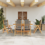 Set de comedor de jardín 7 pzas madera acacia y ratán PE gris | Foro24.es | Tu tienda online para hogar, jardín y más Foro24.es
