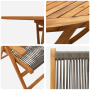 Set de comedor de jardín 7 pzas madera acacia y ratán PE gris | Foro24.es | Tu tienda online para hogar, jardín y más Foro24.es