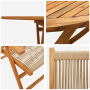 Set de comedor de jardín 5 pzas madera acacia y ratán PE beige de , Mesas de jardín - Ref: Foro24-3375740, Precio: 446,09 €, ...