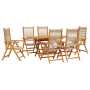 Set de comedor de jardín 7 pzas madera acacia y ratán PE beige de , Mesas de jardín - Ref: Foro24-3375741, Precio: 603,52 €, ...
