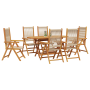 Set de comedor de jardín 7 pzas madera acacia y ratán PE beige de , Mesas de jardín - Ref: Foro24-3375741, Precio: 603,52 €, ...