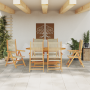 Set de comedor de jardín 7 pzas madera acacia y ratán PE beige de , Mesas de jardín - Ref: Foro24-3375741, Precio: 603,52 €, ...