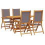 Juego de Comedor de Jardín de 5 Piezas de Acacia de Madera Sólida Anthracite | Foro24.es | Tu tienda online para hogar, jardín y más Foro24.es