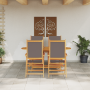 Juego de Comedor de Jardín de 5 Piezas de Acacia de Madera Sólida Anthracite | Foro24.es | Tu tienda online para hogar, jardín y más Foro24.es