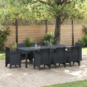 Mesa de Jardín Antracita  250x100x73 cm Ratan Sintético