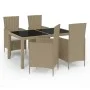 5-piece garden dining set and beige synthetic rattan cushions by vidaXL, Garden sets - Ref: Foro24-3094903, Price: 405,36 €, ...