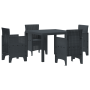 Conjunto de Comedor de Jardín de 5 Piezas Anthracite Poly Rattan | Foro24.es | Tu tienda online para hogar, jardín y más Foro24.es