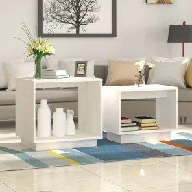Stackable coffee tables, 2 units, solid white pine wood by vidaXL, Coffee table - Ref: Foro24-813526, Price: 47,84 €, Discoun...