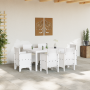 Conjunto de Comedor de Jardín de 7 Piezas con Cojines Blanco Poliratán de , Mesas de jardín - Ref: Foro24-3378566, Precio: 35...