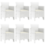 Conjunto de Comedor de Jardín de 7 Piezas con Cojines Blanco Poliratán de , Mesas de jardín - Ref: Foro24-3378566, Precio: 35...