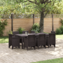 Juego de Comedor de Jardín de 9 Piezas Marrón Polipropileno de , Mesas de jardín - Ref: Foro24-3378577, Precio: 431,09 €