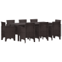 Juego de Comedor de Jardín de 9 Piezas Marrón Polipropileno de , Mesas de jardín - Ref: Foro24-3378577, Precio: 431,09 €