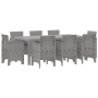 Juego de comedor de jardín de 9 piezas con cojines Gris claro Poliratán de , Mesas de jardín - Ref: Foro24-3378590, Precio: 4...