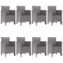 Juego de comedor de jardín de 9 piezas con cojines Gris claro Poliratán de , Mesas de jardín - Ref: Foro24-3378590, Precio: 4...