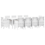 Conjunto de Comedor de Jardín de 11 Piezas con Cojines Poliratán Blanco | Foro24.es | Tu tienda online para hogar, jardín y más Foro24.es