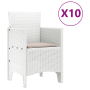 Conjunto de Comedor de Jardín de 11 Piezas con Cojines Poliratán Blanco | Foro24.es | Tu tienda online para hogar, jardín y más Foro24.es