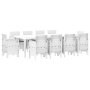 Conjunto de Comedor de Jardín de 11 Piezas con Cojines Blanco Poliratán | Foro24.es | Tu tienda online para hogar, jardín y más Foro24.es
