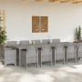 Conjunto de Comedor de Jardín de 13 Piezas con Cojines Gris Claro Poliratán de , Mesas de jardín - Ref: Foro24-3378630, Preci...