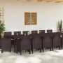 Juego de Comedor de 15 Piezas con Cojines Marrón en Poliratán de , Mesas de jardín - Ref: Foro24-3378639, Precio: 863,81 €, D...
