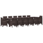Conjunto de Comedor de Jardín de 15 Piezas con Cojines Marrón Poliratán de , Mesas de jardín - Ref: Foro24-3378641, Precio: 8...