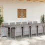 Conjunto de Comedor de Jardín VidaXL de 15 Piezas con Cojines Gris Claro Poliratán | Foro24.es | Tu tienda online para hogar, jardín y más Foro24.es