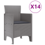 Conjunto de Comedor de Jardín VidaXL de 15 Piezas con Cojines Gris Claro Poliratán | Foro24.es | Tu tienda online para hogar, jardín y más Foro24.es