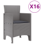Juego de Comedor de Jardín  de 17 Piezas con Cojines Gris Claro de Ratán | Foro24.es | Tu tienda online para hogar, jardín y más Foro24.es