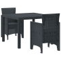 Conjunto de Comedor Jardín de 3 Piezas Anthracite de Polirratán | Foro24.es | Tu tienda online para hogar, jardín y más Foro24.es