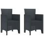 Conjunto de Comedor Jardín de 3 Piezas Anthracite de Polirratán | Foro24.es | Tu tienda online para hogar, jardín y más Foro24.es