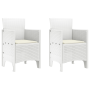Juego de Comedor de Jardín de 3 Piezas con Cojines Blanco Poliratán de , Mesas de jardín - Ref: Foro24-3378686, Precio: 162,8...