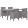 Juego de Comedor de Jardín de 5 Piezas Gris Claro Poliratán de , Mesas de jardín - Ref: Foro24-3378710, Precio: 280,38 €