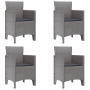 Juego de Comedor de Jardín de 5 Piezas Gris Claro Poliratán de , Mesas de jardín - Ref: Foro24-3378710, Precio: 280,38 €