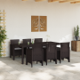 Juego de Comedor de Jardín de 7 Piezas con Cojines Marrón Poly Rattan | Foro24.es | Tu tienda online para hogar, jardín y más Foro24.es