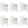 Conjunto de 7 Piezas de Juego de Comedor de Jardín con Cojines Blanco Poliratán | Foro24.es | Tu tienda online para hogar, jardín y más Foro24.es