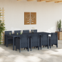 Conjunto de Comedor de Jardín de 9 Piezas con Cojines Anthracite de Poliratán de , Mesas de jardín - Ref: Foro24-3378735, Pre...