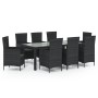 Garden dining set with 9 pieces and black synthetic rattan cushions. by vidaXL, Garden sets - Ref: Foro24-3094870, Price: 758...