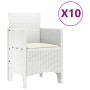 Juego de Comedor de Jardín de 11 Piezas con Cojines Blanco de Poli ratán | Foro24.es | Tu tienda online para hogar, jardín y más Foro24.es