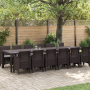 Conjunto de Comedor de Jardín  de 13 Piezas con Cojines Marrón Poliratán | Foro24.es | Tu tienda online para hogar, jardín y más Foro24.es