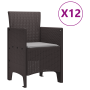 Conjunto de Comedor de Jardín  de 13 Piezas con Cojines Marrón Poliratán | Foro24.es | Tu tienda online para hogar, jardín y más Foro24.es