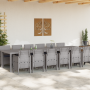 Juego de Comedor de Jardín de 13 piezas con Cojines Rattan Gris Claro de , Mesas de jardín - Ref: Foro24-3378790, Precio: 804...